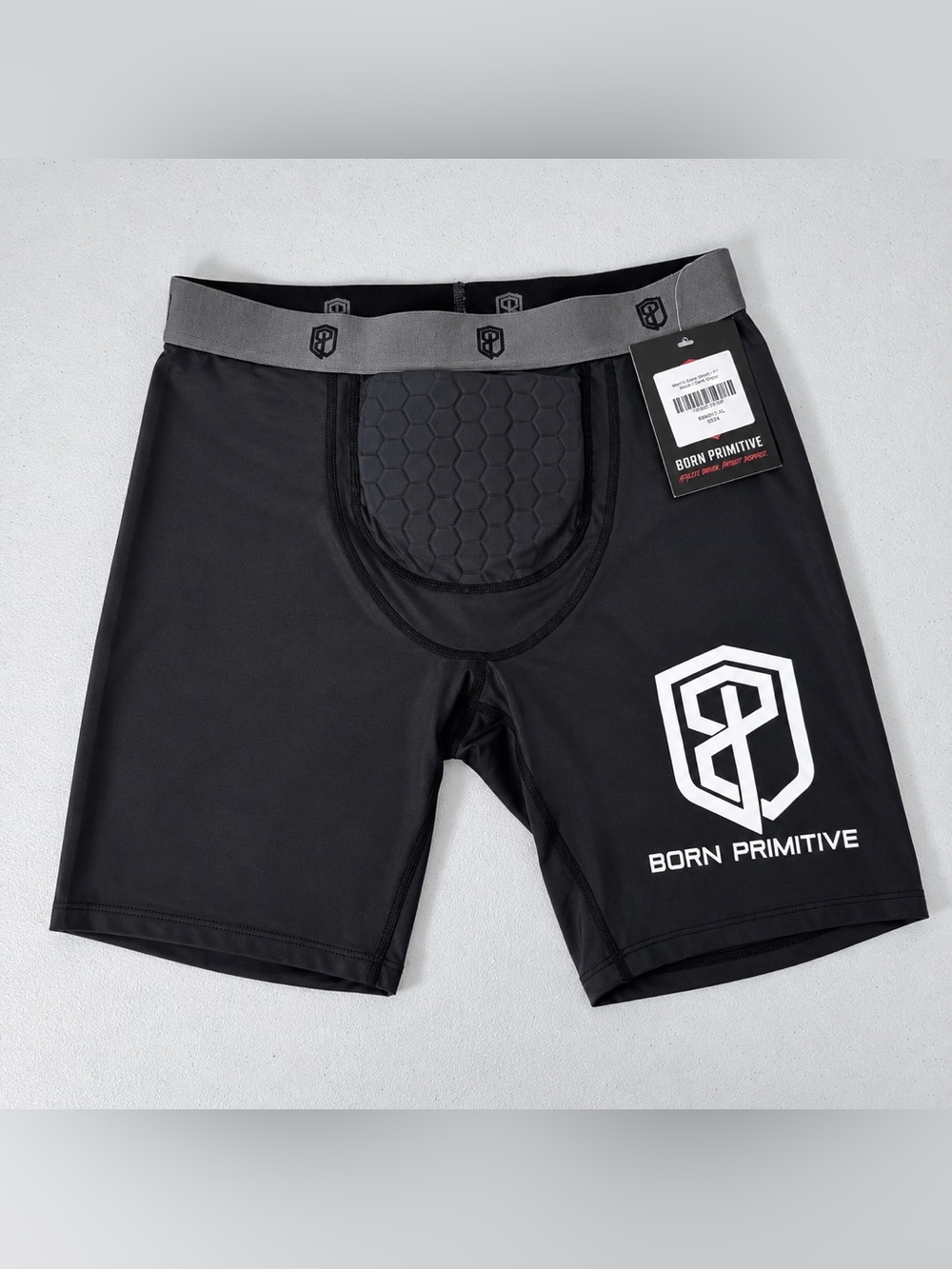 NWT Born Primitive Men’s Snatch Shorts Black XL Athletic Compression Training